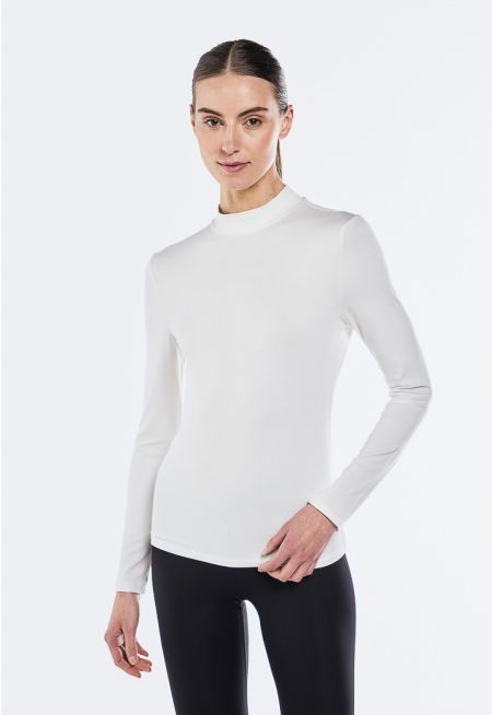 High Neck Long Sleeve Basic Top
