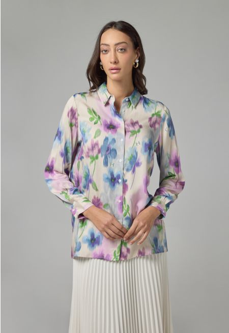 Floral Printed Long Sleeve Shirt 