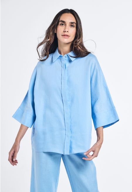 Kimono Sleeves Loose Fit Shirt