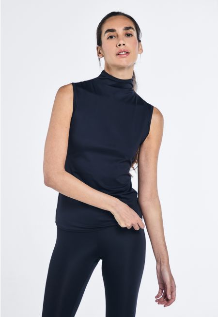 High Neck Sleeveless Basic Top