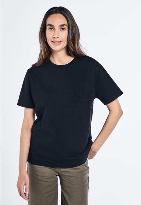 Embossed Monogram Solid T-Shirt