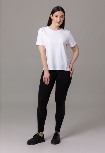 Elasticated Waist Solid Leggings