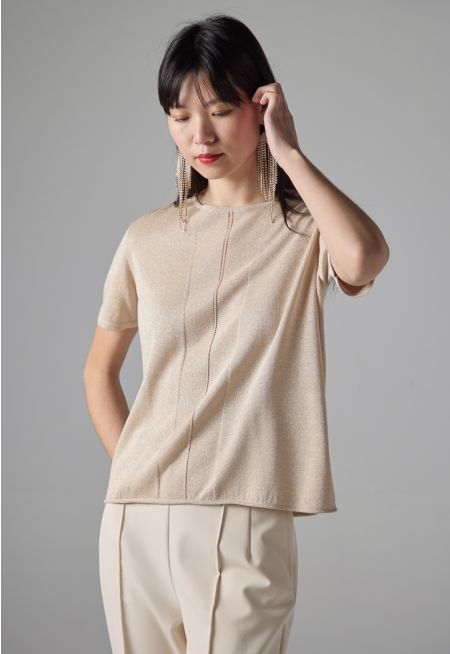 Lurex Short Sleeve Blouse