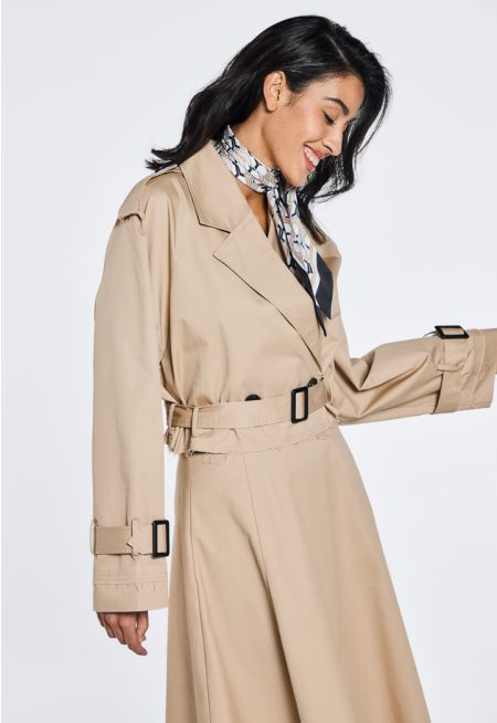 Belted Cropped Trench Coat- Ramadan Style