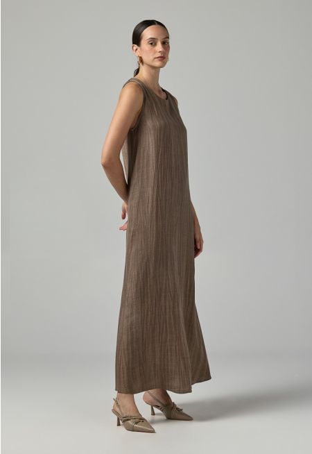 Crinkled Sleeveless Maxi Dress