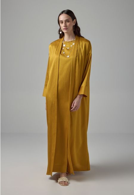 Crinkled Drop Shoulder Maxi Abaya