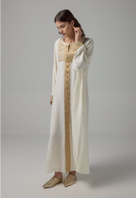 Lurex Embroidered Flared Dress - Ramadan Style