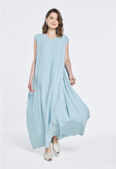 Solid Crinkled Sleeveless Dress- Ramadan Style