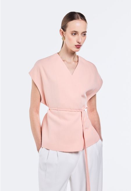 V-Neck Belted Vest