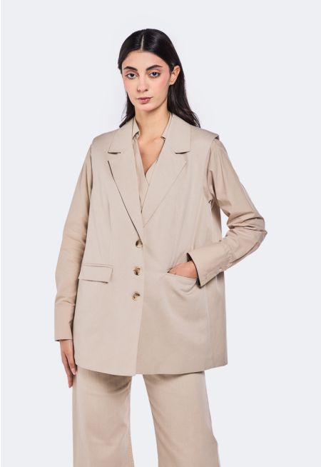 Notched Collar Single Breasted Vest
