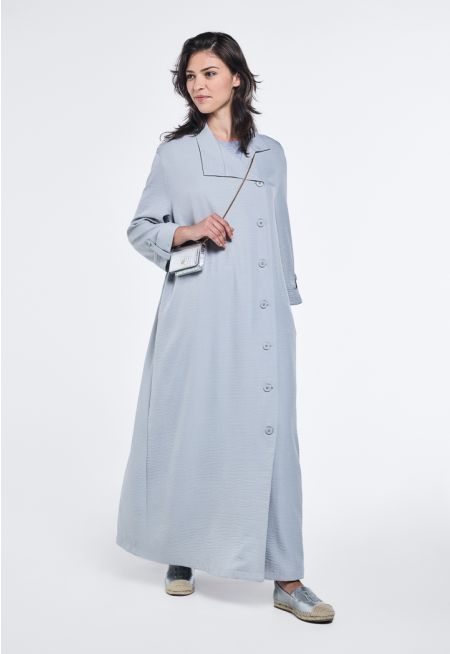 Solid Crinkled Oversized Abaya