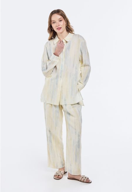 Printed Cotton Gauze Trousers