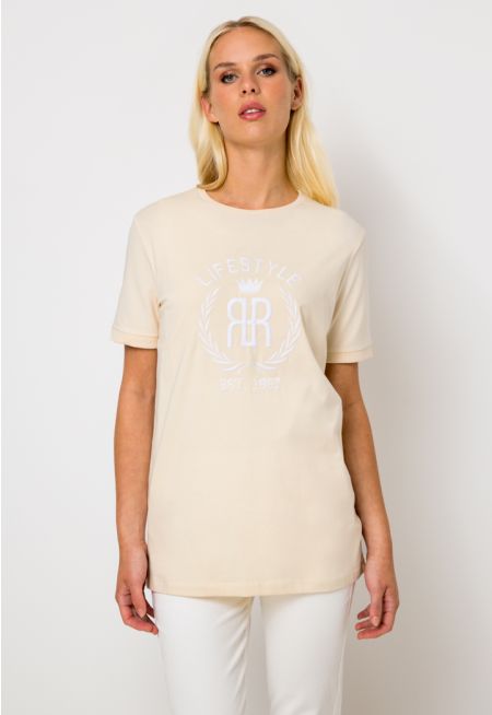 Embroidered Monogram Short Sleeves T-Shirt 