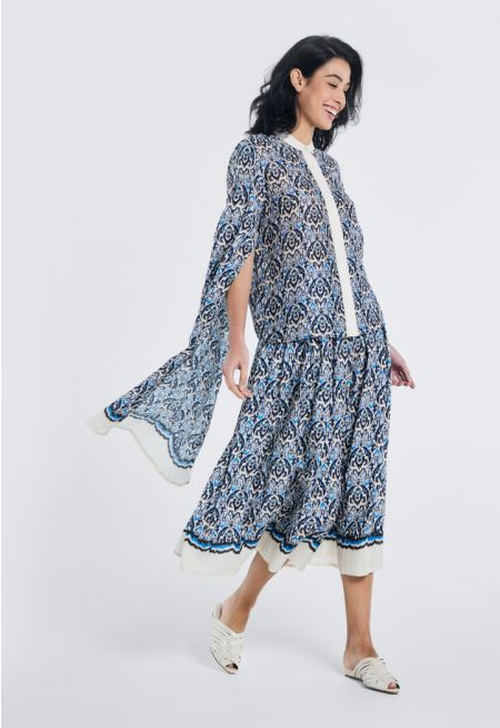 Printed Pleated Flared Skirt- Ramadan Style