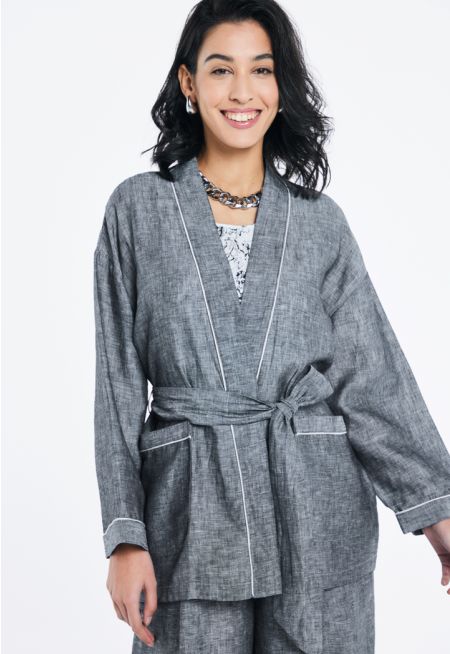 Belted long Sleeve Kimono