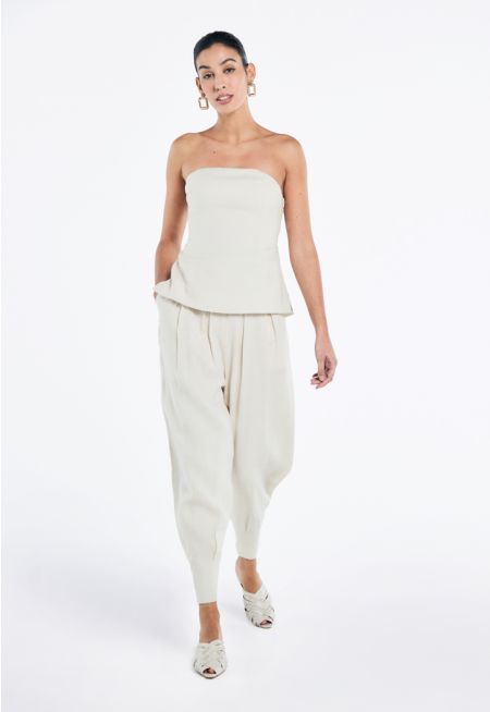 Solid Pleated Shalwar Trousers
