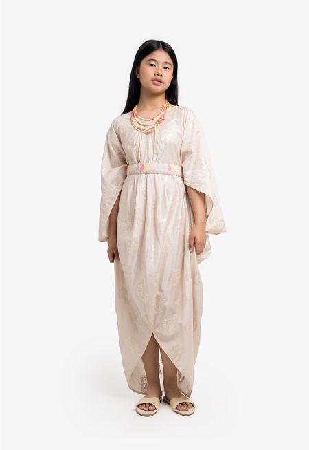 Sequin Short Sleeves Kaftan Dress