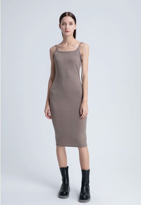 Square Neck Bodycon Basic Dress