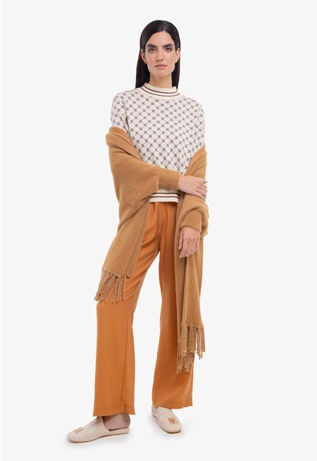 Casual Solid Wide Leg Pant