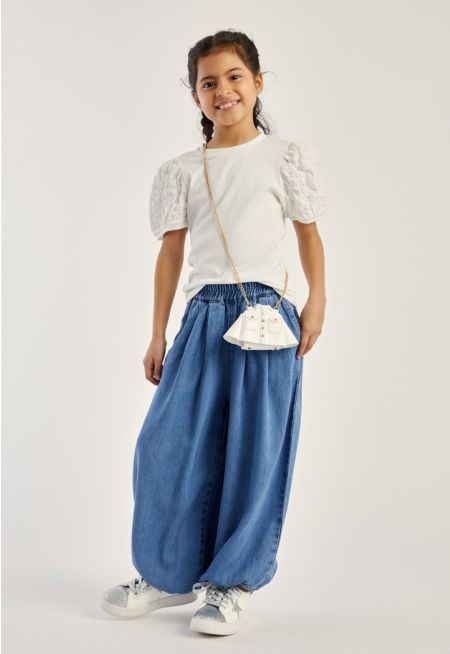 Elastic Waist Tencel Pants