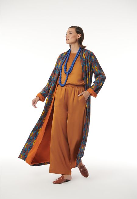 Abstract Rose Mirrored Patterned Maxi Abaya -Sale