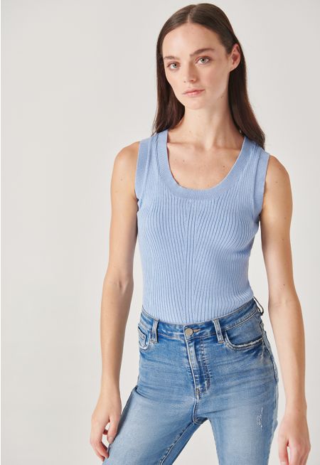 Basic Solid Ribbed Top