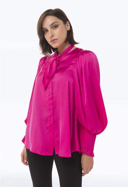 Silky Solid Blouse -Sale