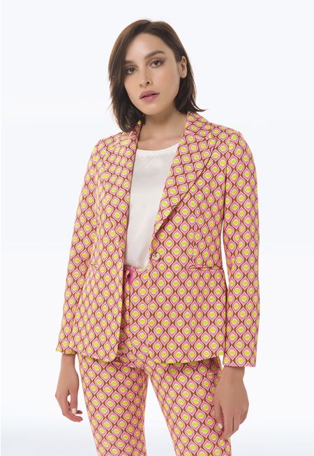Ogee Pattern All Over Print Blazer