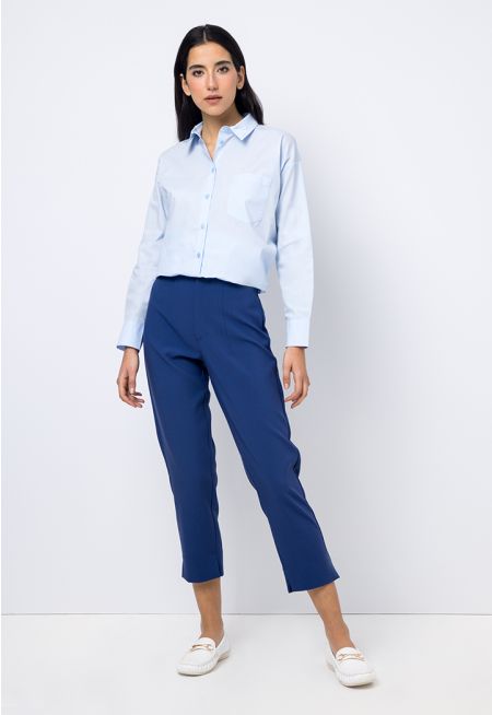 Slit Bottom Solid Classic Pants