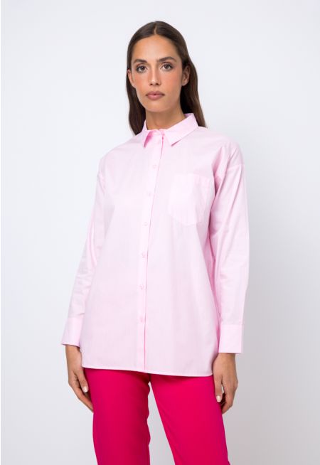 Drop Shoulder Oversized Solid Shirt