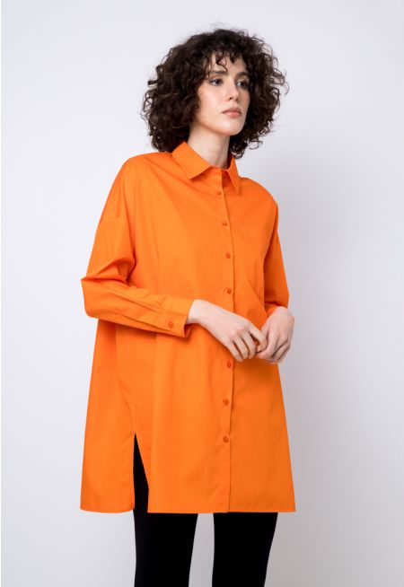 Oversized Drop Shoulder Solid Shirt