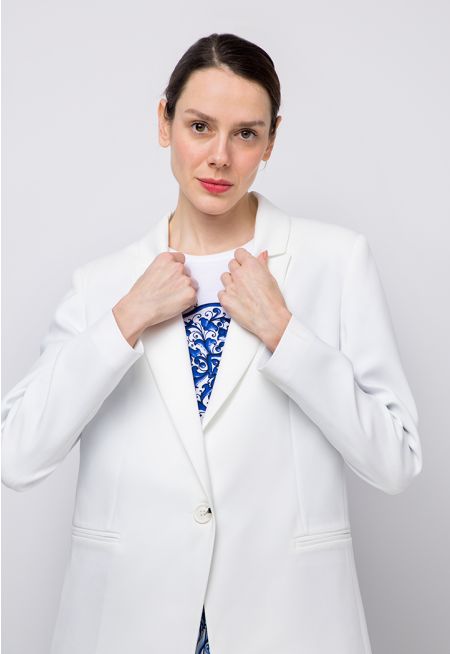 Solid Notch Collar Classic Blazer