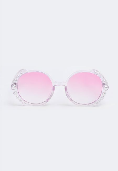 Faux Pearls Embellished Sunglasses