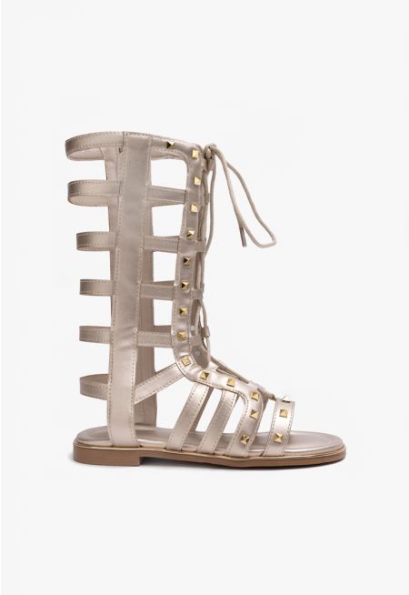 Studded Zip Up Gladiator Sandals