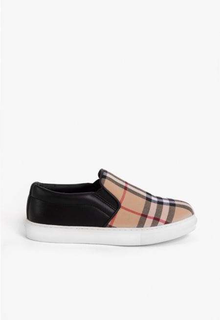 Slip On Checked Sneakers