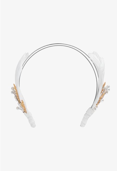 Embellished Faux Feathers Headband