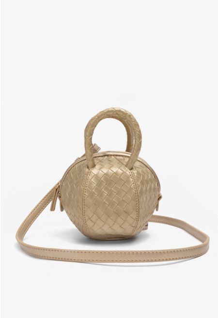 Round Ball Metallic Crossbody Bag