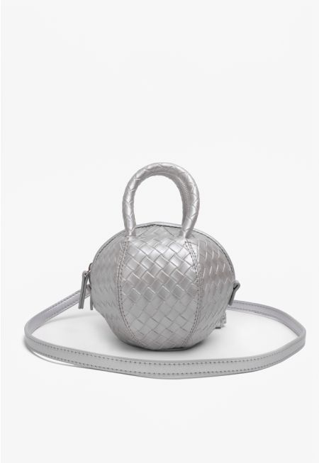 Round Ball Metallic Crossbody Bag