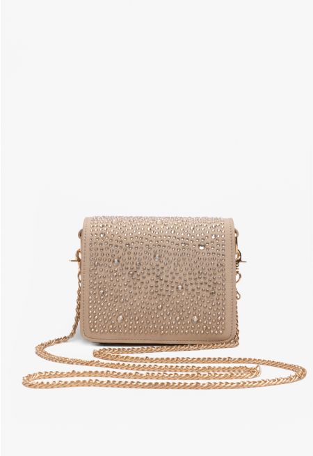 Crystal Embellished Crossbody Bag