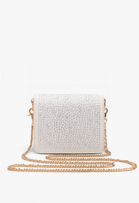 Crystal Embellished Crossbody Bag