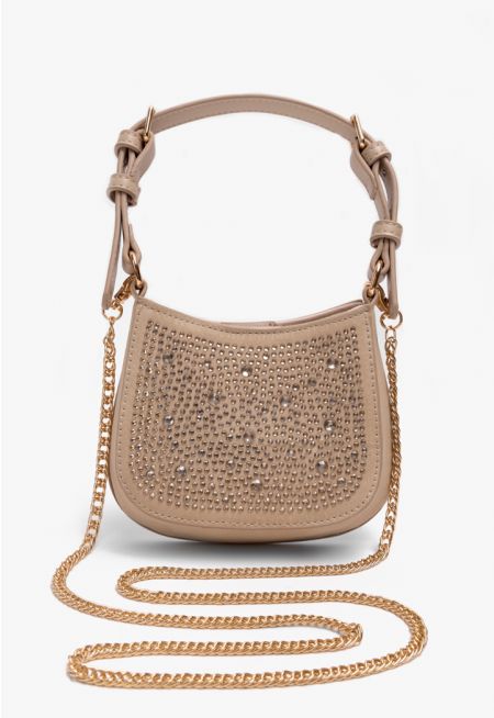 Crystal Embellished Shoulder Bag