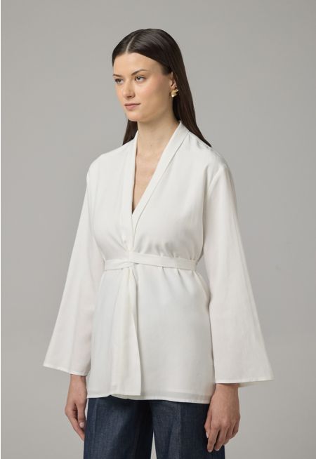 Long Sleeve Basic Kimono