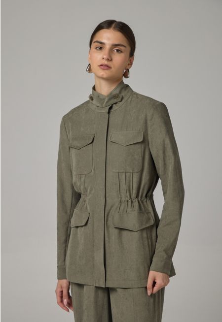 Solid Front Pockets Jacket