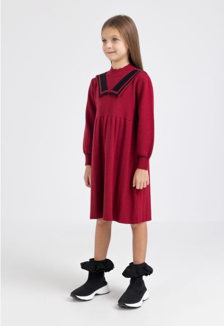 Knitted Embellished Shoulder Dress