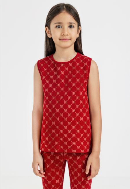 Lurex Monogram Knitted Vest