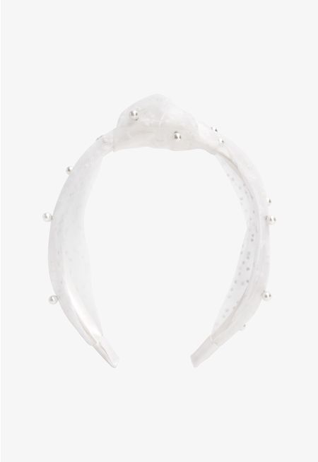 Thin Embellished Faux Feather Headband