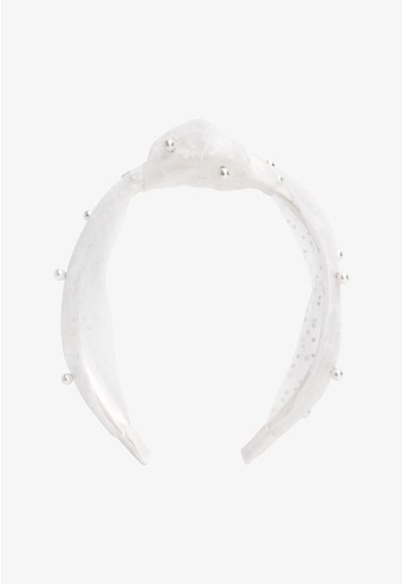 Faux Pearls Mesh Headband