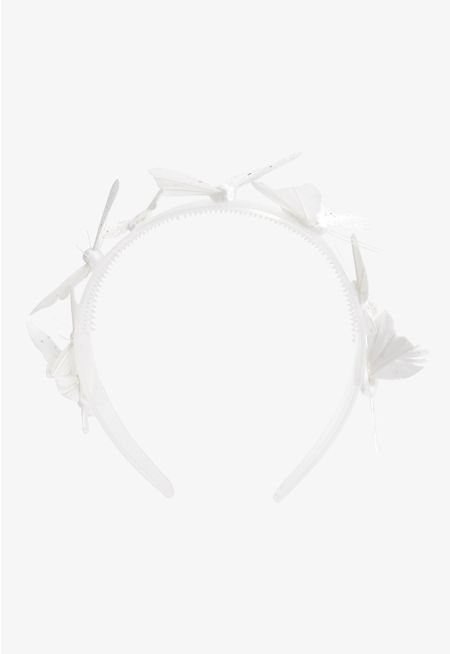 Embellished Floral Faux Pearl Headband