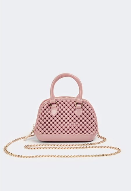 Top Handle Beaded Handbag