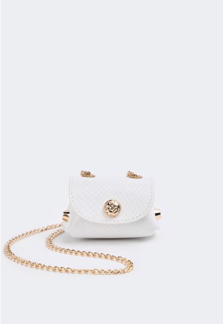 Textured Micro Metallic Crossbody Bag